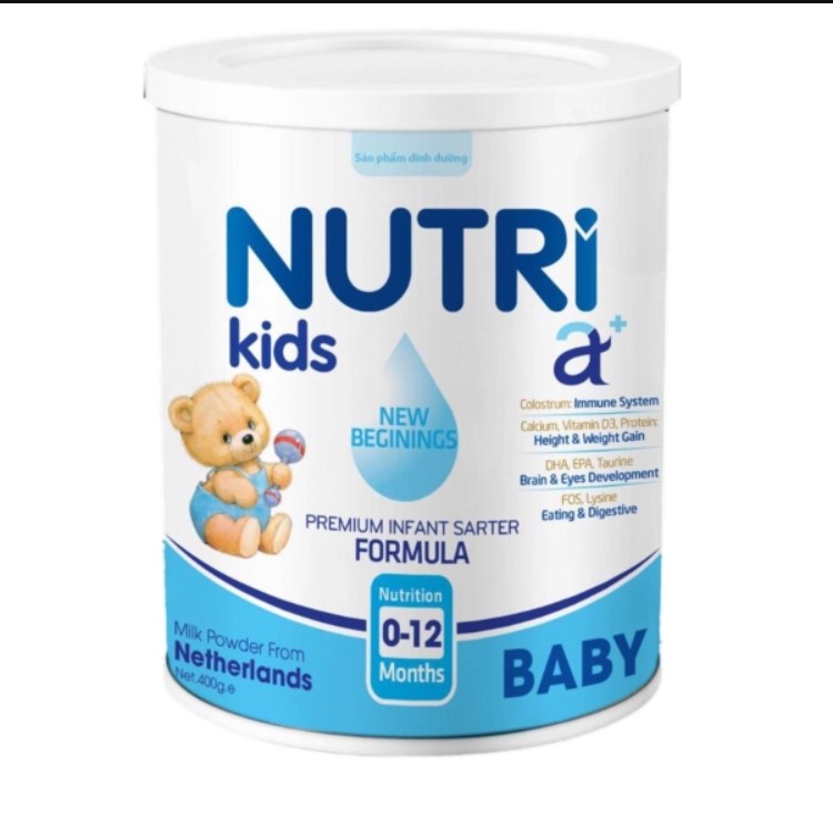 Sữa bột Nutri kid a+ BABY, sữa nutrikids a+(0-12thang) tăng cân sau 2 tuần xả kho date T6/2024