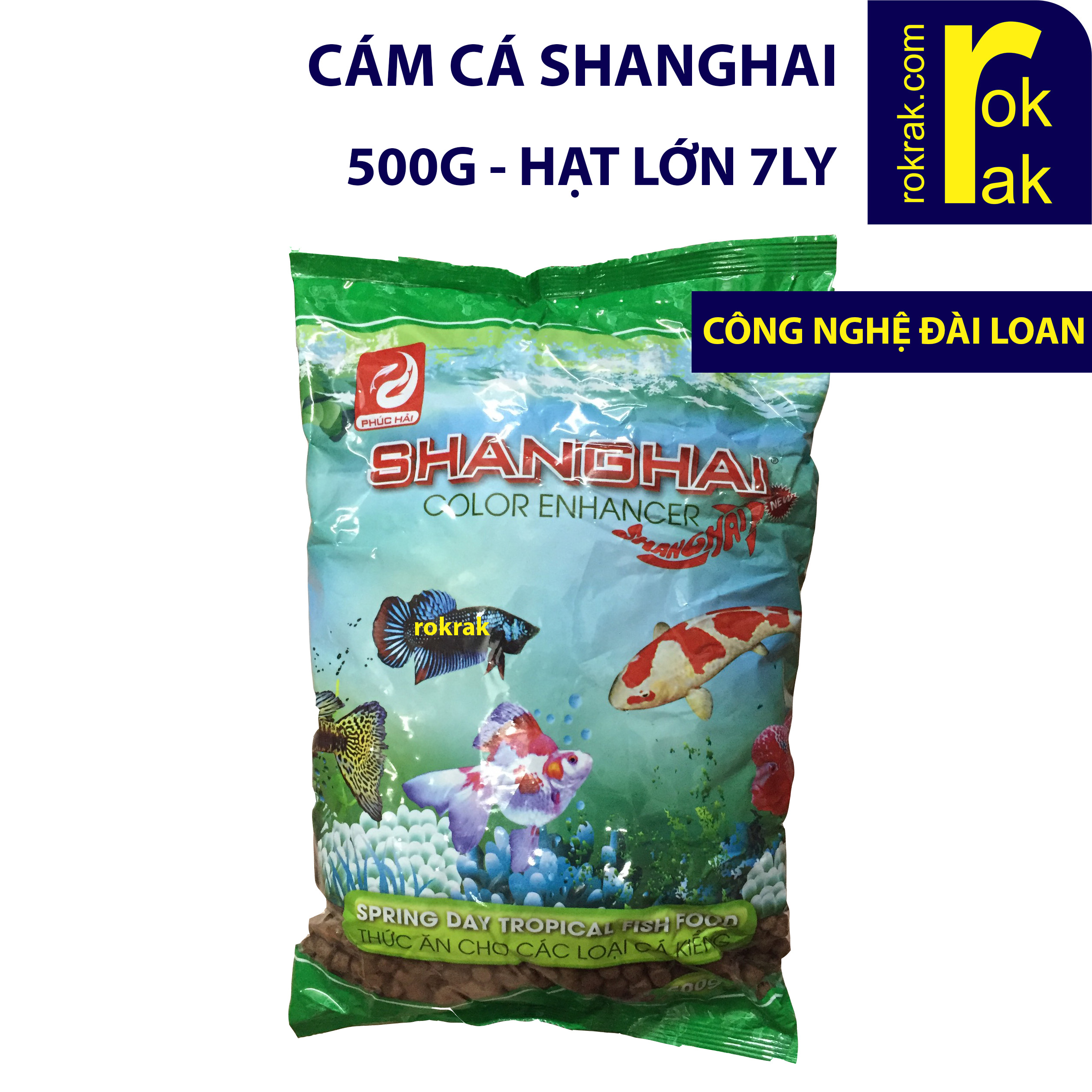 Thức ăn cá Cám Shanghai Hạt LỚN 500g (viên 7mm) đầy đủ dinh dưỡng thiết yếu