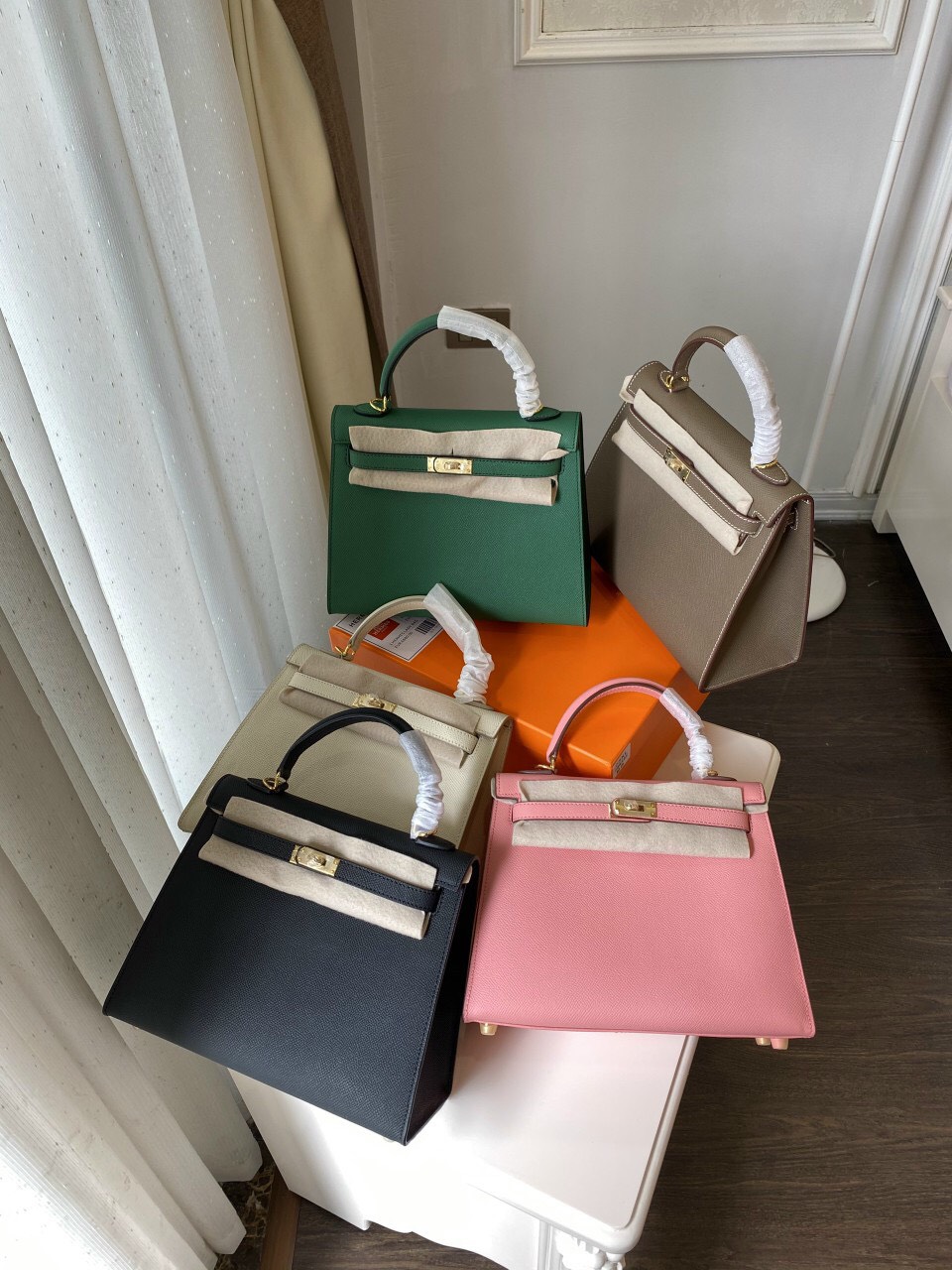 [HCM]Túi xách nữ HM Kelly size 25 tag vàng ( hình thật) đủ màu