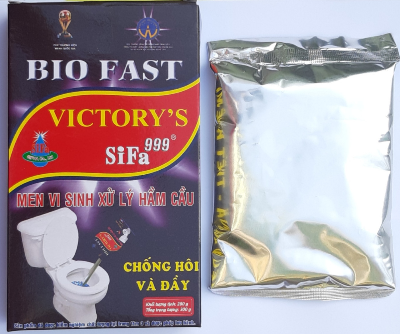 Bột men vi sinh xử lý hầm đầy bồn cầu chống hôi vệ sinh toiliet sifa bio fast victory’s sifa 999 trọng lượng 300g