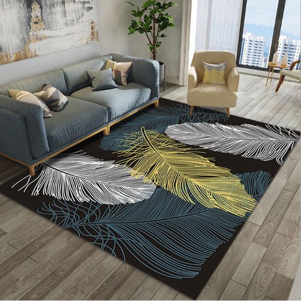 Thảm bali trải sàn cao cấp khổ lớn 1m6*2m3 họa tiết 5d được thiết kế thông minh với 2 lớp Một lớp trên bằng nỉ mịn không gây dính bết khi bị bẩn