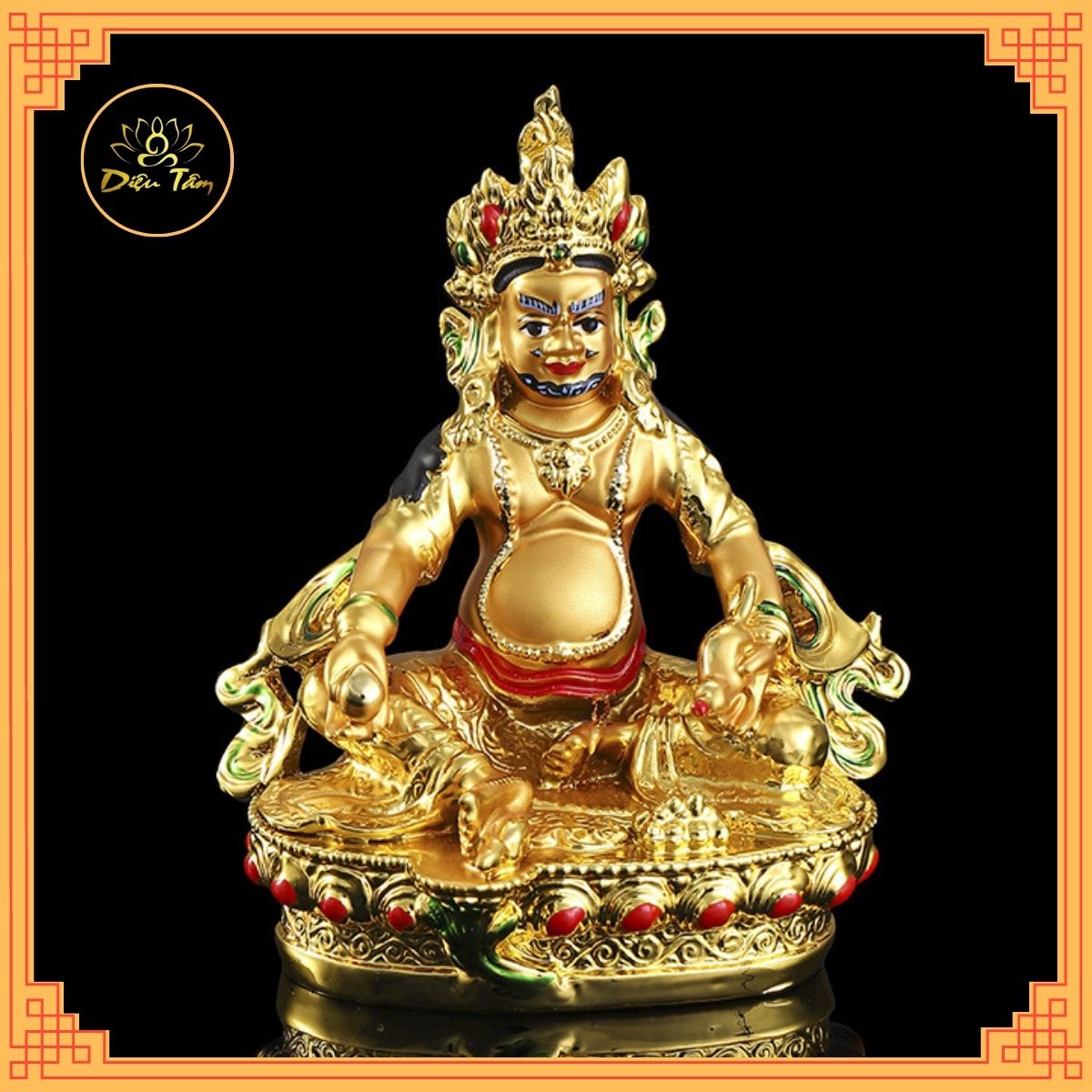 Tượng Hoàng Thần Tài Dzambhala màu tượng phật mật tông đồ thờ cúng phong thủy - shop Diệu Tâm, Hoàng thần tài màu mã 2