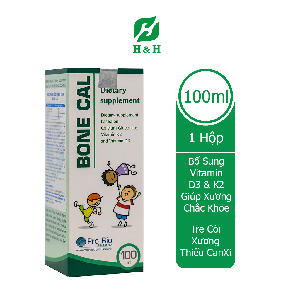 [HCM] Siro BONE CAL (100ml) - Bổ sung CANXI VITAMIN D3 K2, Giải pháp hoàn hảo phát triển CHIỀU CAO tối ưu cho trẻ