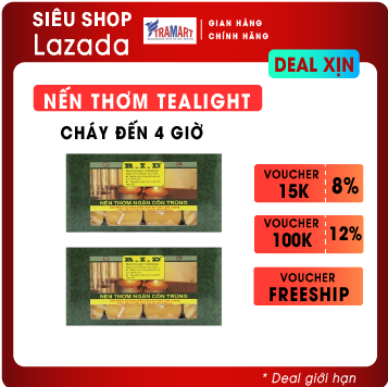 Hộp 8 nến tealight thơm RID ngăn côn trùng Quang Minh Candle RID1502
