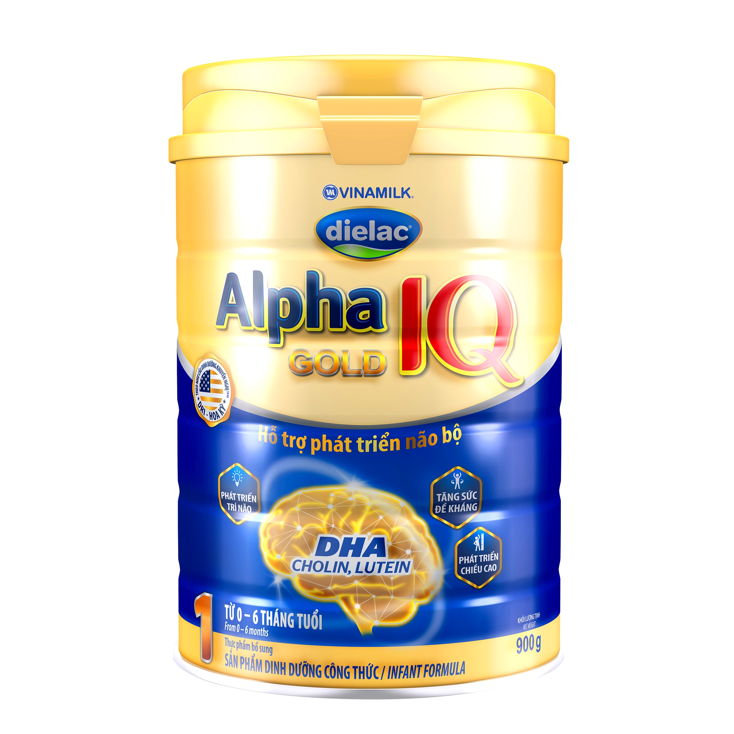 [HCM](CAM KẾT DATE MỚI) Sữa Bột Vinamilk Alpha IQ Gold Số 1 Giúp Trẻ 0 - 6 Tháng Tuổi Giúp Bé Khỏe Mạnh Thông Minh Phát Triển Thể Chất Và Chiều Cao Hàng Chính Hãng - Hộp 900 Gam