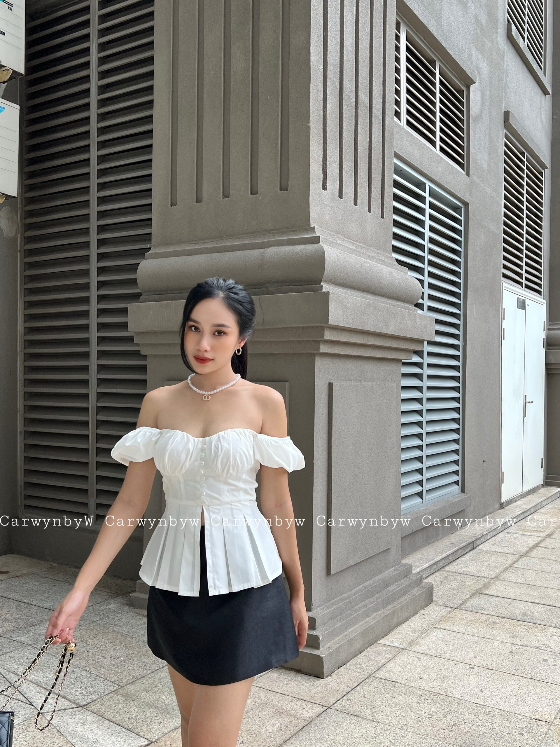 Áo thiết kế peplum xếp ly kèm mút ngực