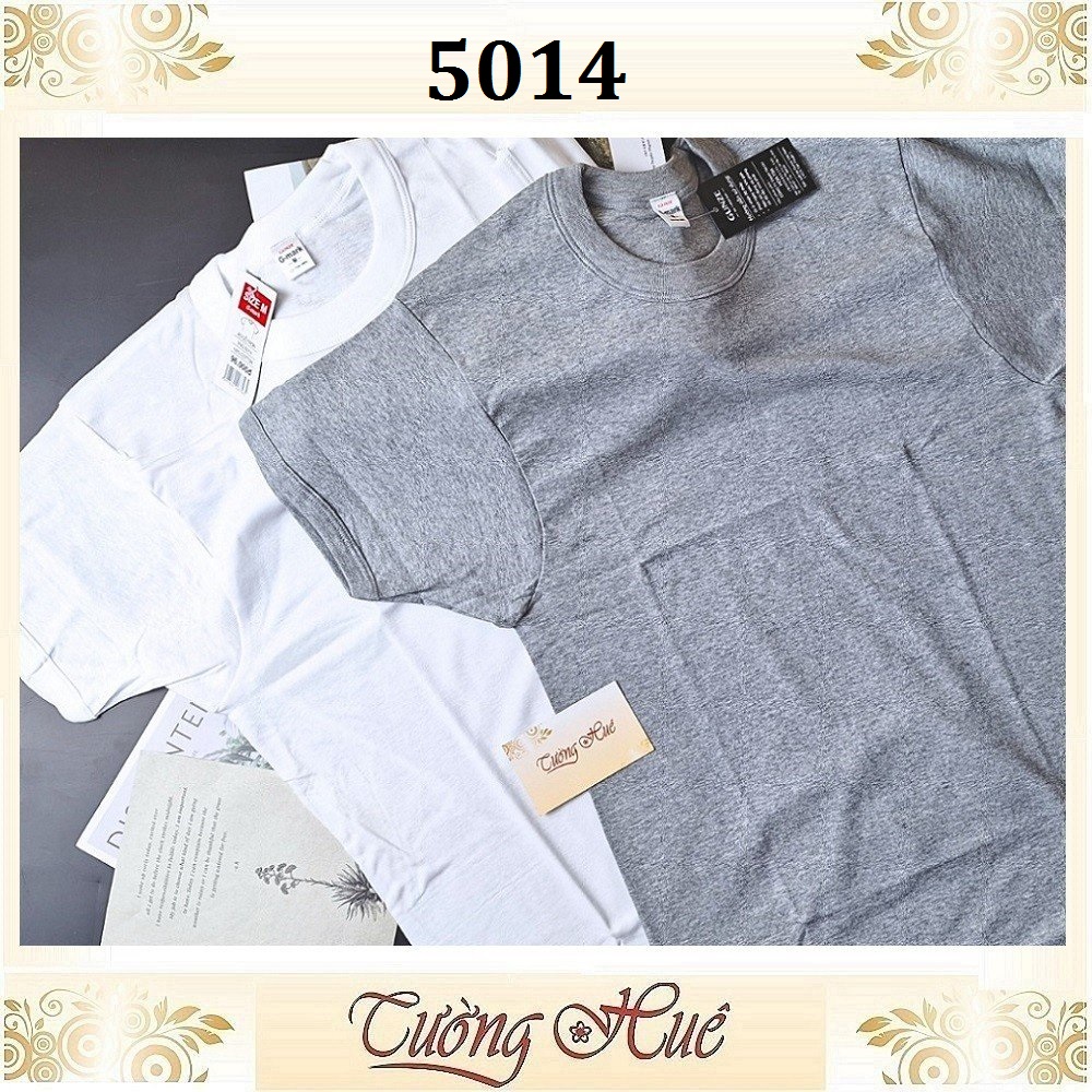 Áo lót nam G-Mark cotton trơn tay ngắn cổ tròn 5014.
