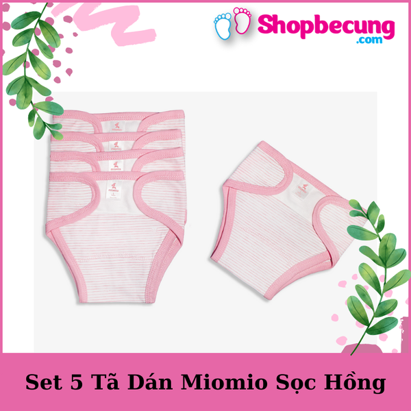 Set 5 tã dán miomio sọc hồng