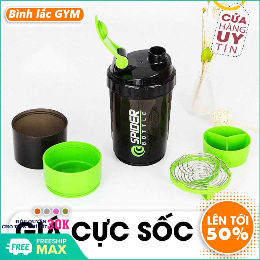 Bình nước lắc, cốc nước lắc dành cho dân tâp Gym, bình lắc, bình nước Spider dung tích 500ml, bình nước thể thao