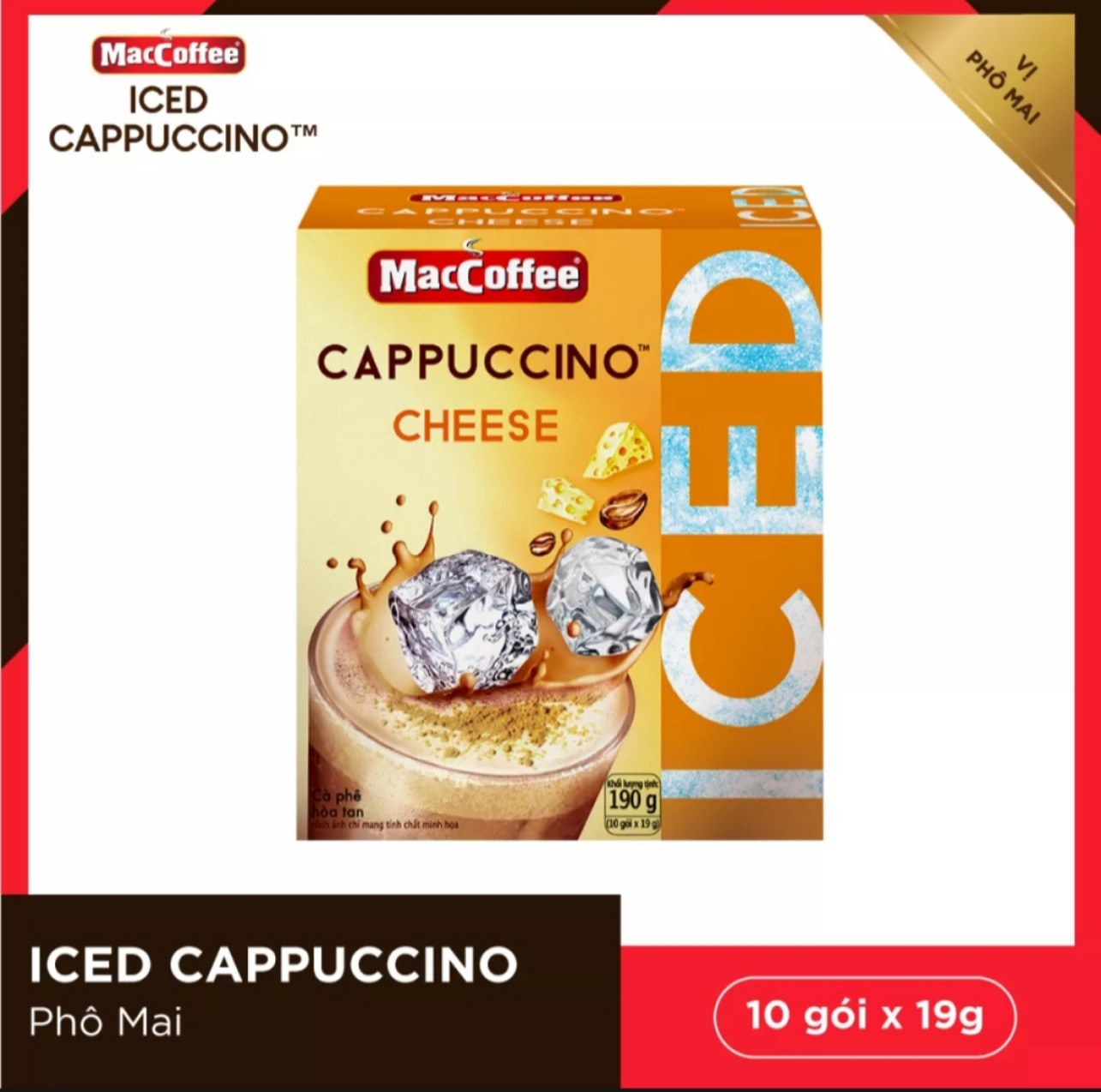 Cà Phê Capuchino MacCoffee ( 1 D 10 gói x 19gr)