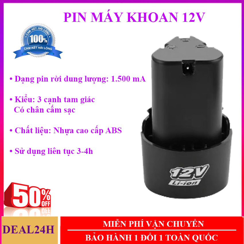 Pin máy khoan 12V giá tốt, Pin máy khoan chất lượng được tin dùng - Giảm giá hấp dẫn - Bảo hành uy tín tại Deal24h