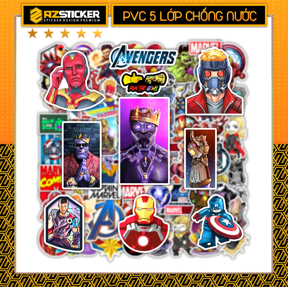 Sticker  Marvel Chipi | Dán Nón Bảo Hiêm, Điện Thoại, Laptop, Bình Nước...Chống Nước, Chống Bay Màu