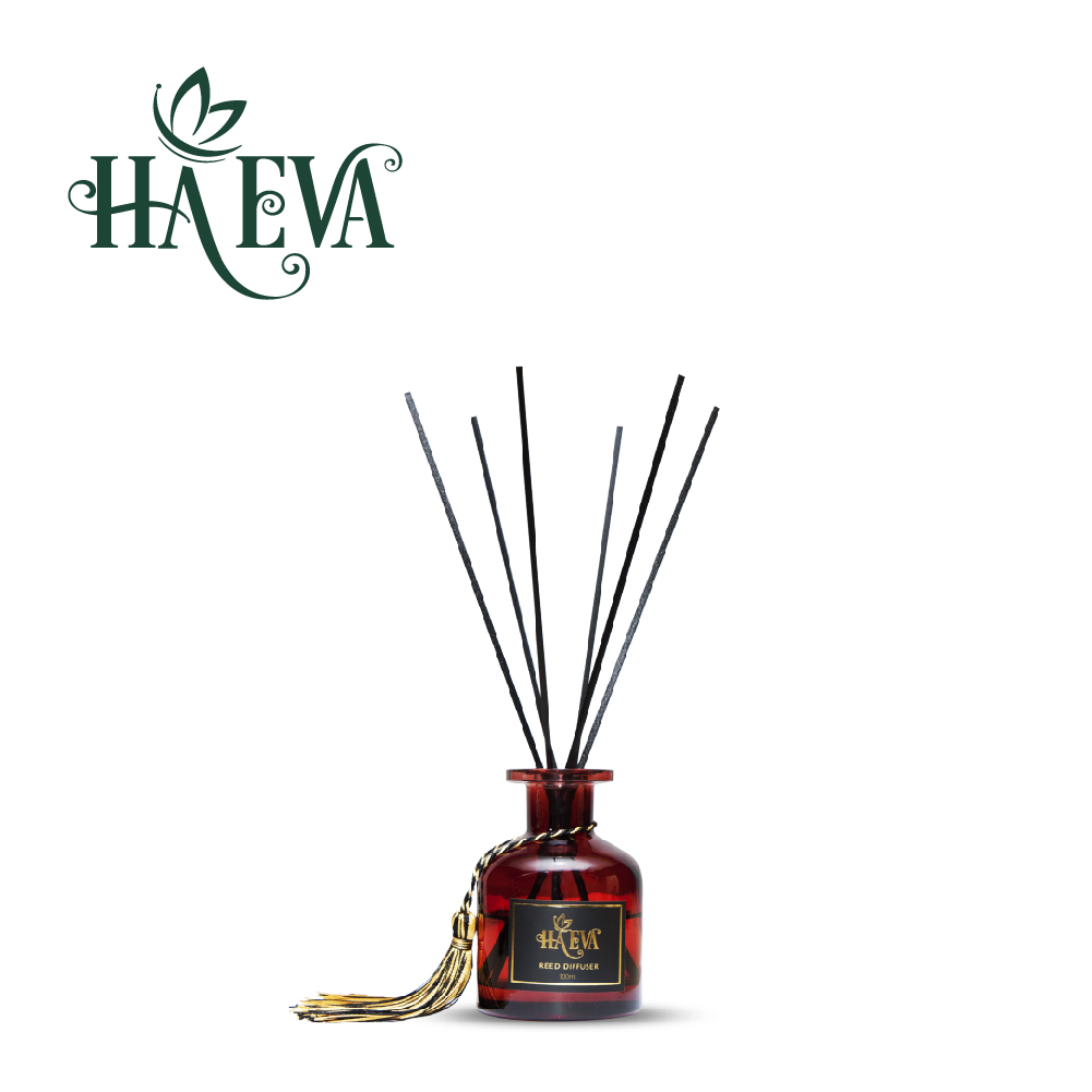 Bình khuếch tán tinh dầu Haeva 100ml-200ml, Chất liệu thuỷ tinh cao cấp, khuyếch tán tinh dầu bằng Que sợi tổng hợp siêu bền
