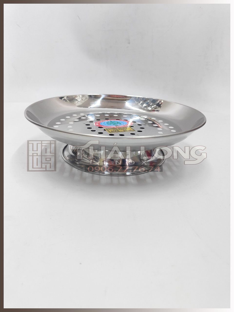 Dĩa hấp / xửng hấp inox có chân cách thủy tc