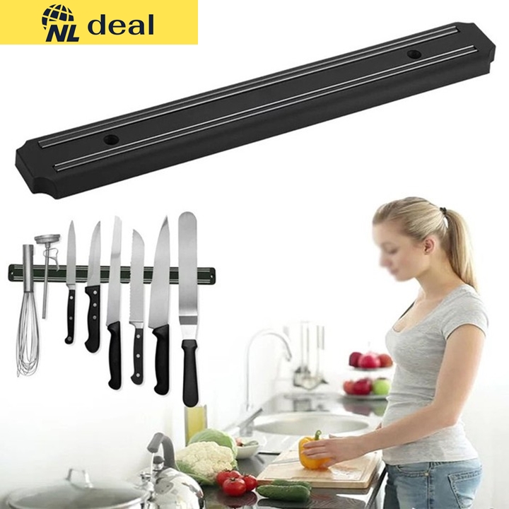 Nldeal [HCM]Khay Kệ Gắn Tường Treo Dao Kéo Dụng Cụ Cầm Tay Bằng Lực Hít Nam Châm Chất Liệu Nhựa ABS Chiều Dài 33cm