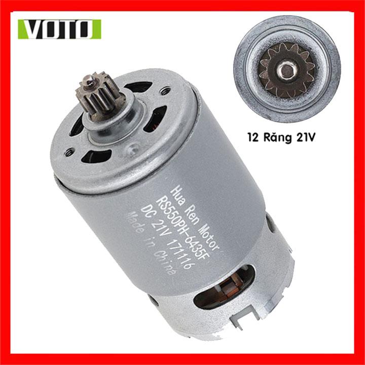 Động Cơ DC RS550 21V 19500 Rpm Với 12 Răng Tốc Độ cao cấp thế hệ mới - Motor máy khoan Pin DC RS550 21V 19500 Rpm