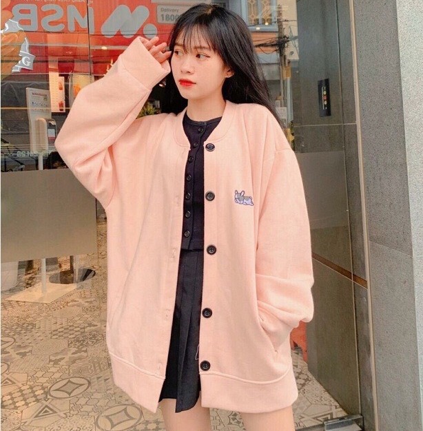 TỔNG KHO 69 Áo Khoác Hoodie, Cardigan, Jacket Form Rộng Nút Cài Unisex Chất Liệu Thun NỈ Ngoại In Hoa Cúc M90