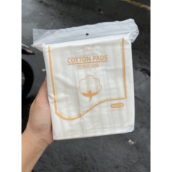 ( Loại Dày ) Bông Tẩy Trang Jieya Cotton Pads 222 miếng - 100% cotton, Bông Tẩy Trang 222 Miếng
