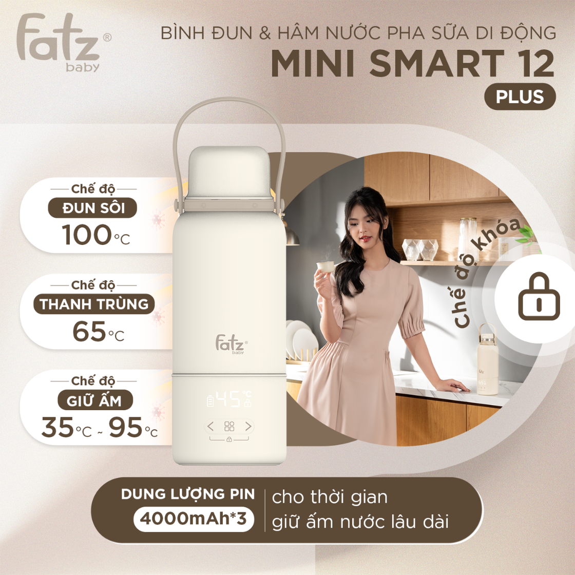 Bình Đun Nước Pha Sữa Di Động FATZBABY Các Dòng MINI SMART - Đun sôi, Hâm nước, Giữ ấm nước pha sữa