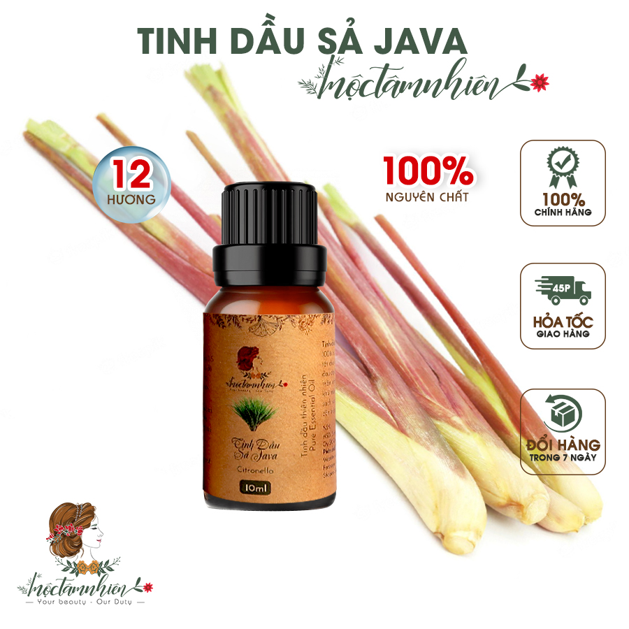 Tinh dầu thiên nhiên sả java 100% nguyên chất - tinh dầu sả java giúp thanh lọc không khí, thơm phòng, làm đẹp da