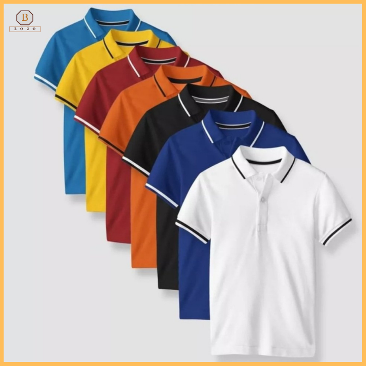 Áo thun nam nữ cổ trụ form rộng vải cotton cá sấu