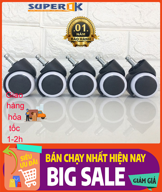 Bộ 5 bánh xe chân ghế xoay
