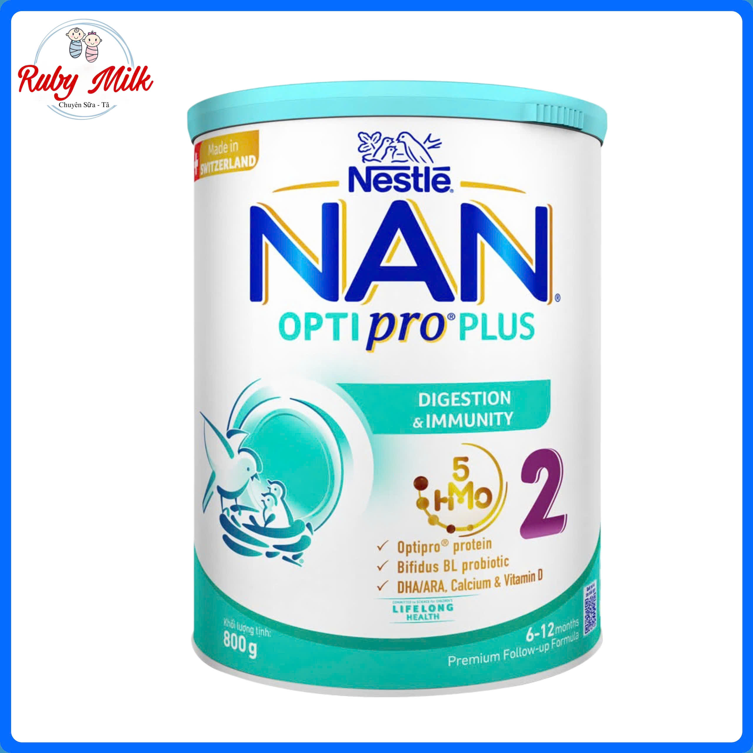 Sữa Nan Optipro Plus số 2 Lon 800g (Cho bé 6 - 12 tháng) GIAO MẪU NGẨU NHIÊN