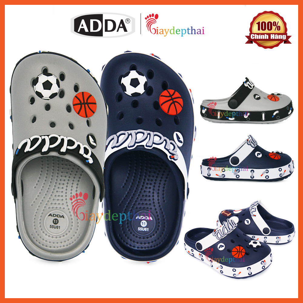 Giày Sục Nhựa Thái Lan bé Trai Adda 55U61 (From lớn, kèm sticker)