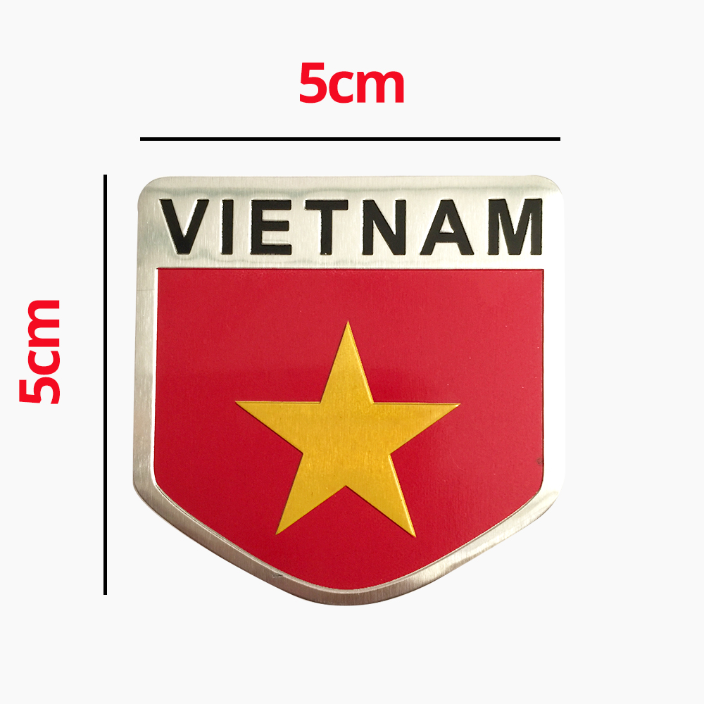 Tem Cờ Việt Nam Hình Khiên Hợp Kim Nhôm Cao Cấp