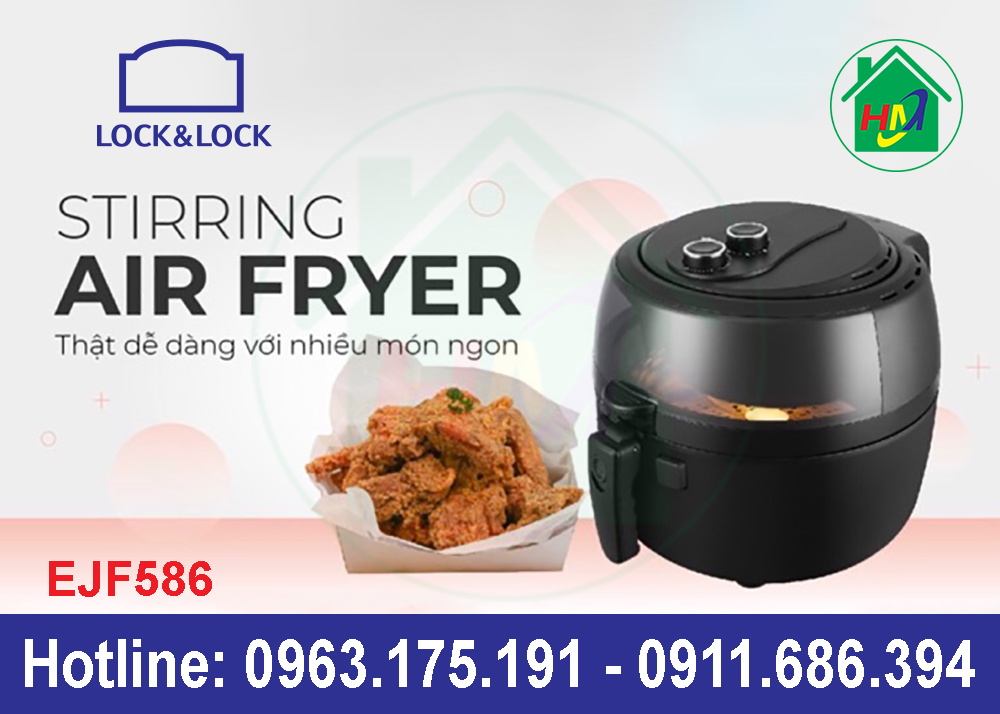 Nồi chiên không dầu lock & lock 6.5l ejf586