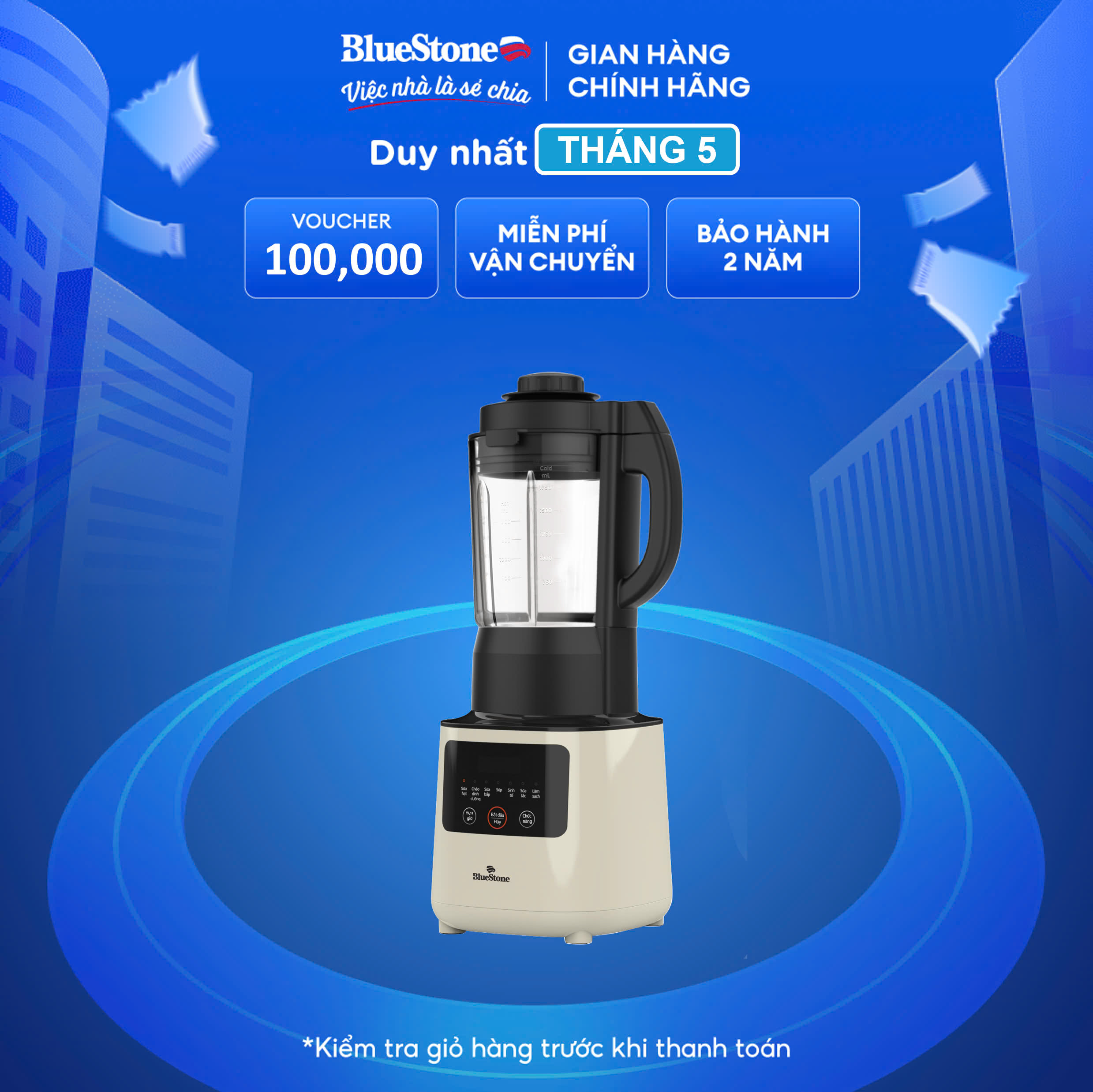 Máy xay nấu đa năng Bluestone BLB-6035, 1.75L, Đen - Trắng