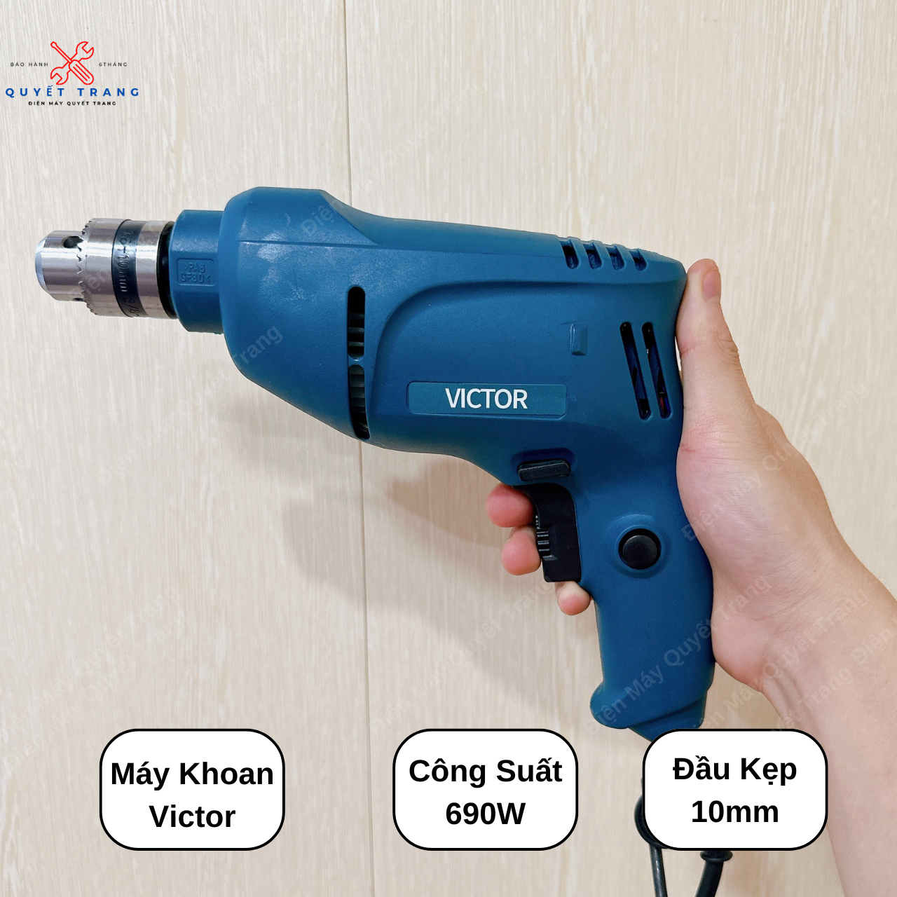 Máy khoan điện cầm tay bắt vít 100% lõi đồng công suất lớn 600W bảo hành máy khoan 6 tháng