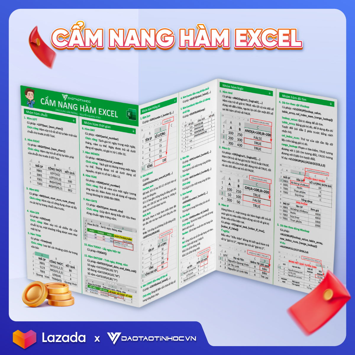 Tờ Gấp Hàm Excel thông dụng - Ứng dụng văn phòng - Nguyễn Quang Vinh - QT
