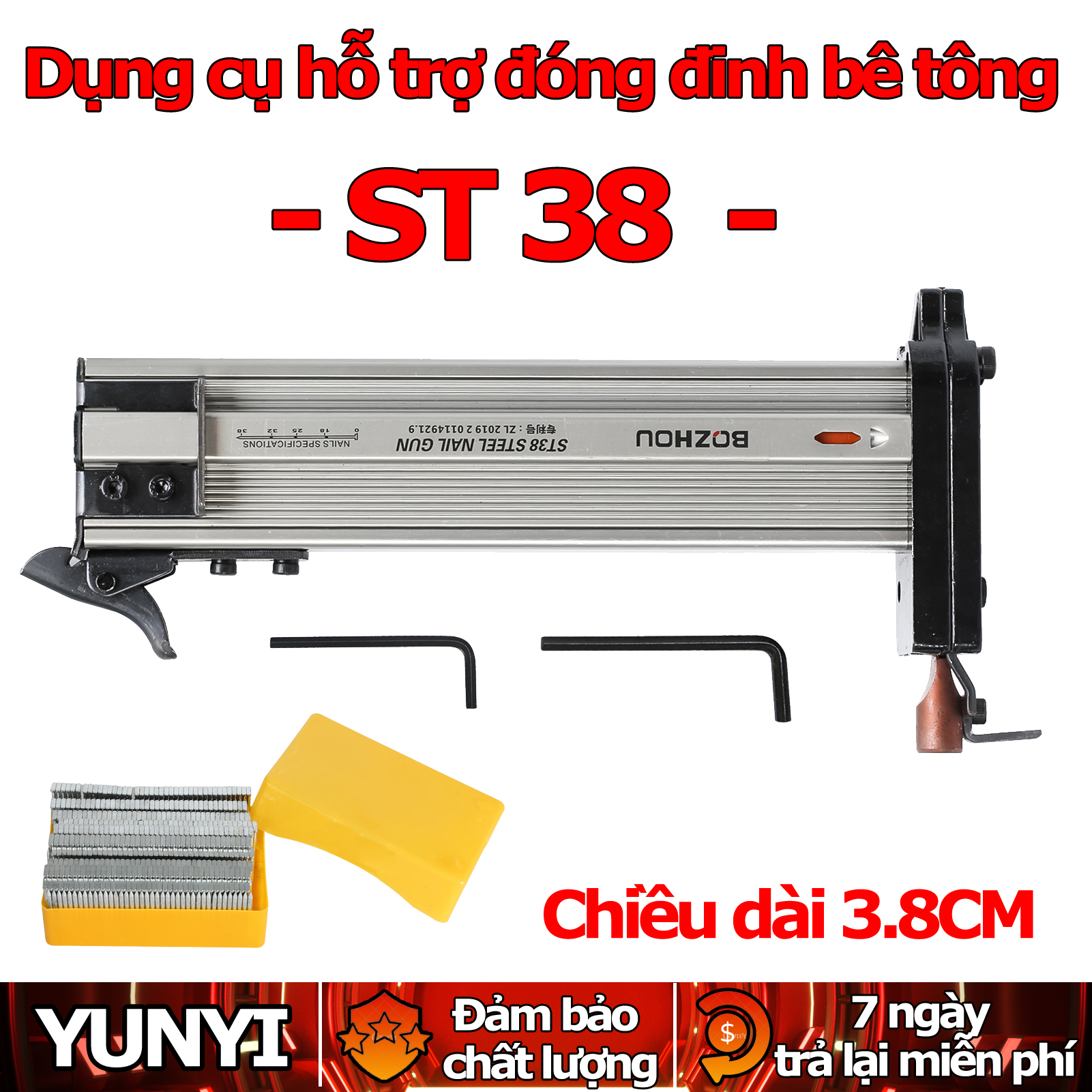 Dụng cụ hỗ trợ đóng đinh bê tông ST38 Dụng cụ đóng đinh st38 Chiều dài 3.8CM Vận chuyển nhanh từ Hà Nội