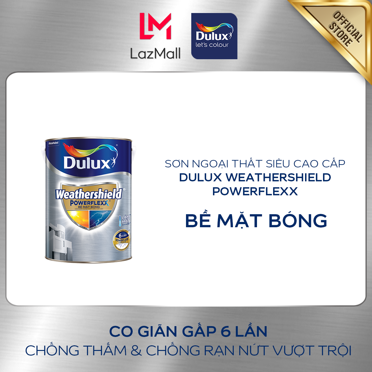 Sơn ngoại thất - Siêu cao cấp - Dulux Weathershield Powerflexx - Bề mặt bóng - 1L