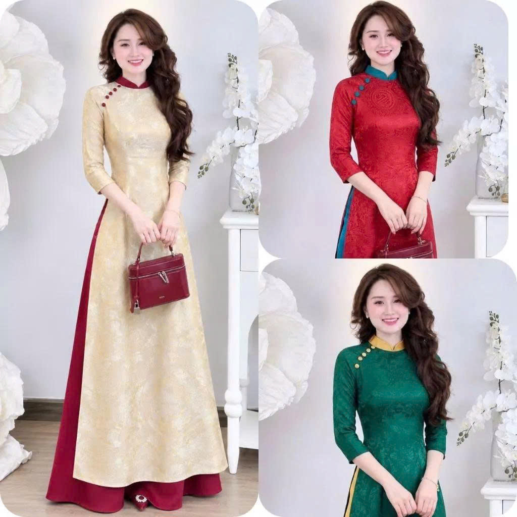 Luxurious Ao Dai for Tet - Shimmering Silk, Traditional Ao Dai - High Quality