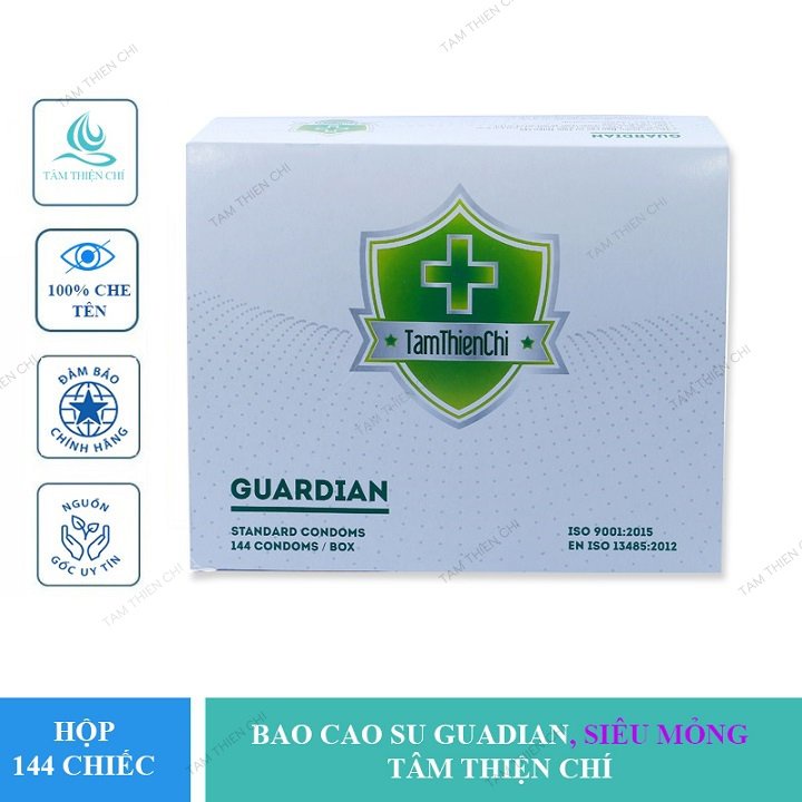 Hộp 144 chiếc Bao cao su Tâm Thiện Chí GUARDIAN mỏng trơn TTC