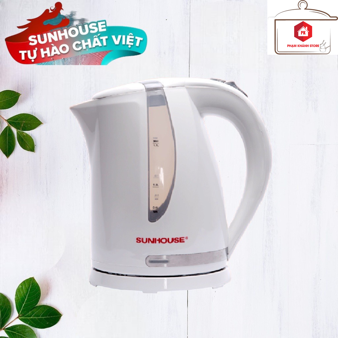 ẤM SIÊU TỐC NHỰA SUNHOUSE SHD1300 TRẮNG HÀNG CHÍNH HÃNG