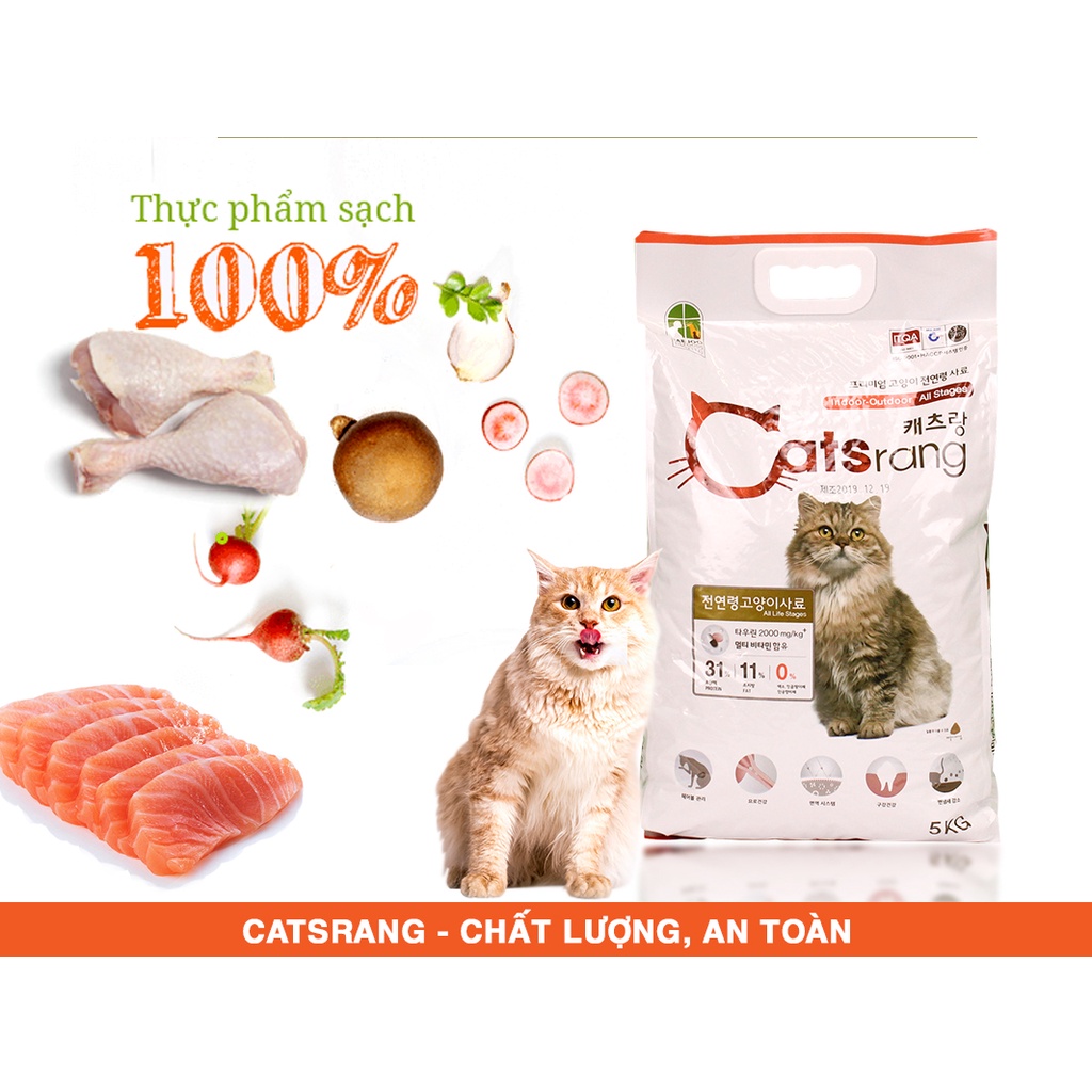 CATSRANGS hạt thức ăn cho mèo Hàn Quốc 5KG