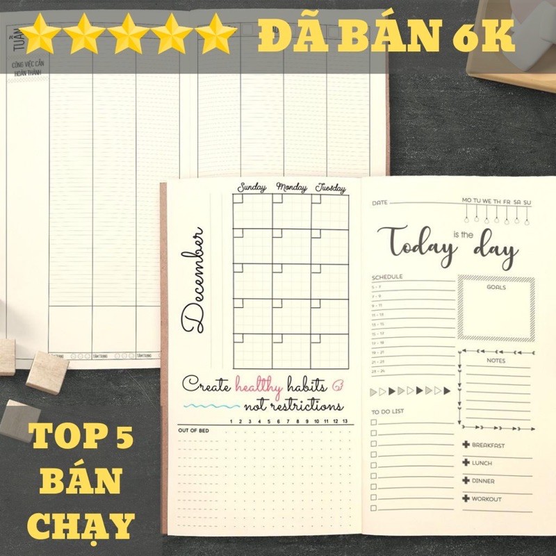 Sổ kế hoạch tháng ngày tuần tổng hợp, sổ planner