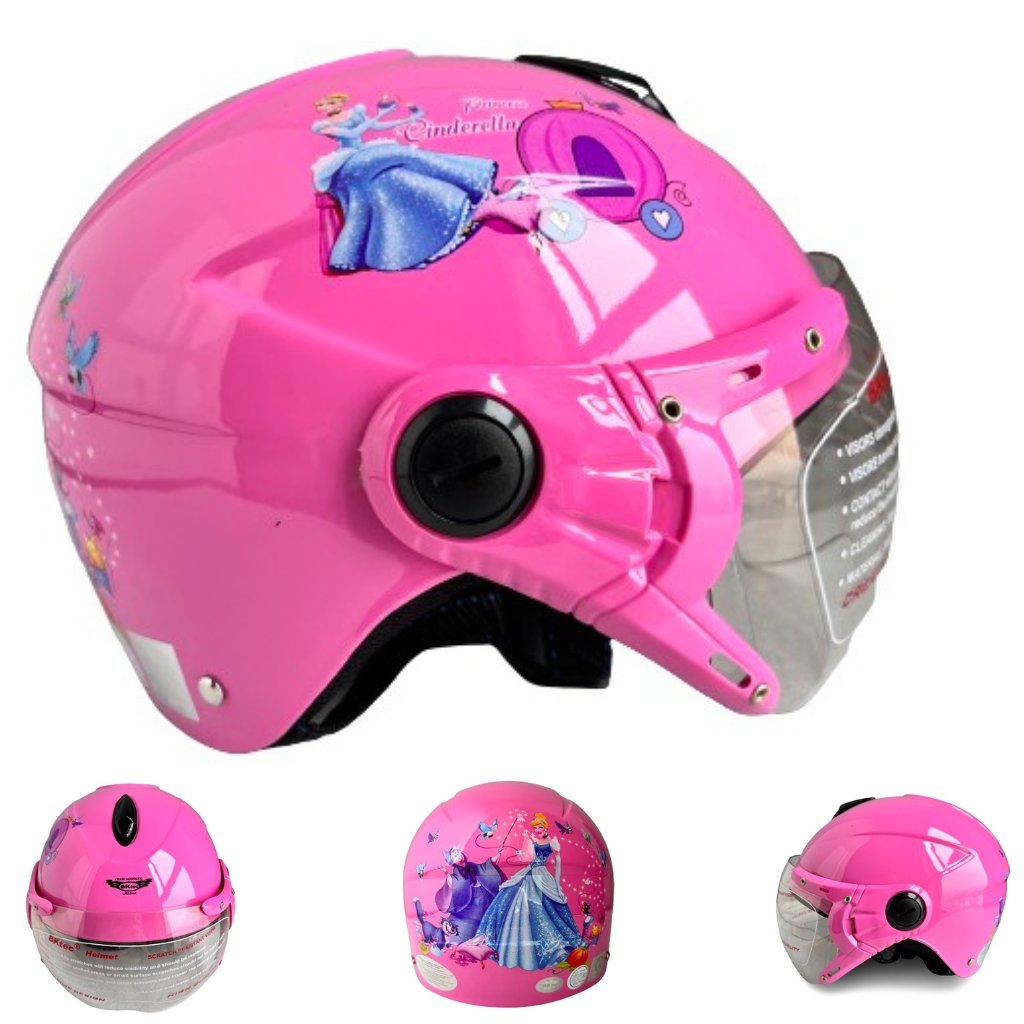 Mũ bảo hiểm trẻ em dành cho bé từ 5 đến 10 tuổi BKte BK14 - Vòng đầu 52-54cm - Phù hợp với bé có trọng lượng dưới 30kg - Tem Elsa - Công chúa - Larva - Among Us