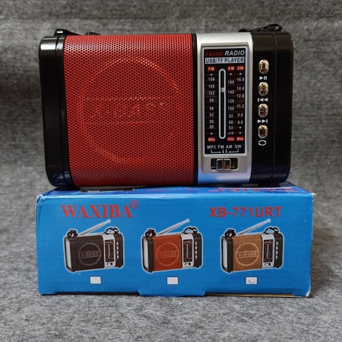 Đài FM EXTRA BASS CÓ ĐÈN PIN LED, USB NGHE NHẠC THẺ NHỚ WAXIBA XB-771URT RADIO AM FM SW THEO KÈM PIN SẠC - 771