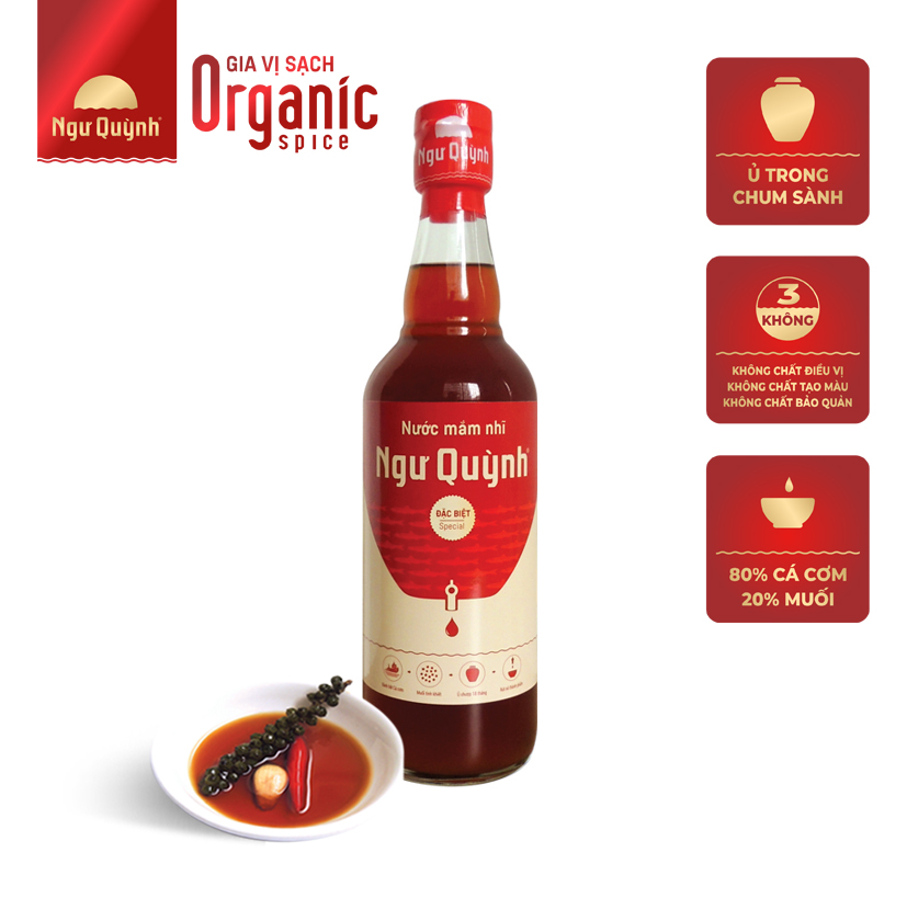 Nước Mắm Ngư Quỳnh cá cơm than Chai Thủy Tinh 520ml/chai