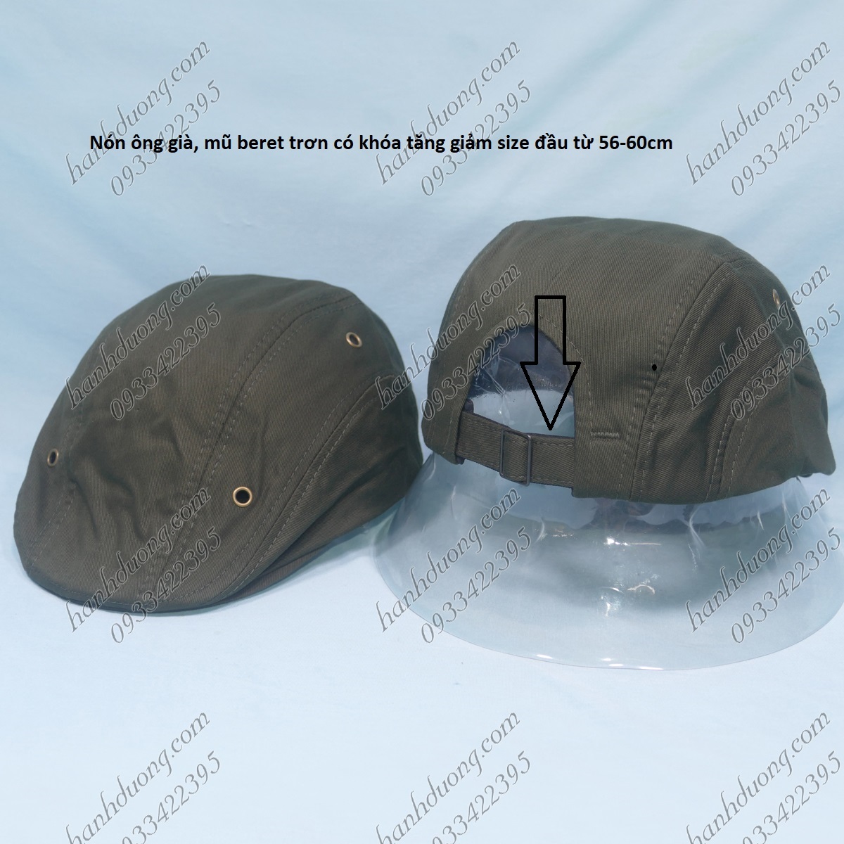 Mũ beret nam trơn không thêu có khóa tăng giảm size mũ jacket trung niên nón mỏ vịt không logo cho người lớn