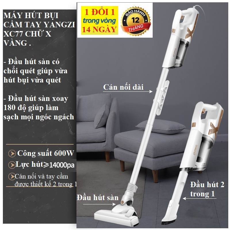 Máy hút bụi cầm tay yangzi xc77 chữ x màu vàng