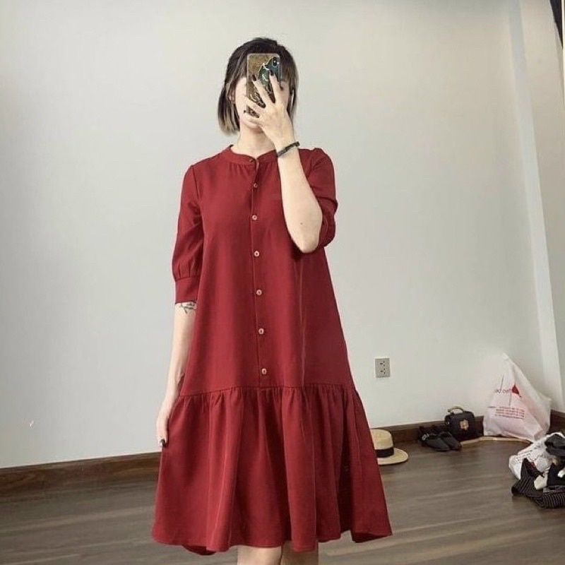 ĐẦM ĐỎ ĐUÔI CÁ CỔ TRỤ (có ảnh thật) MS57