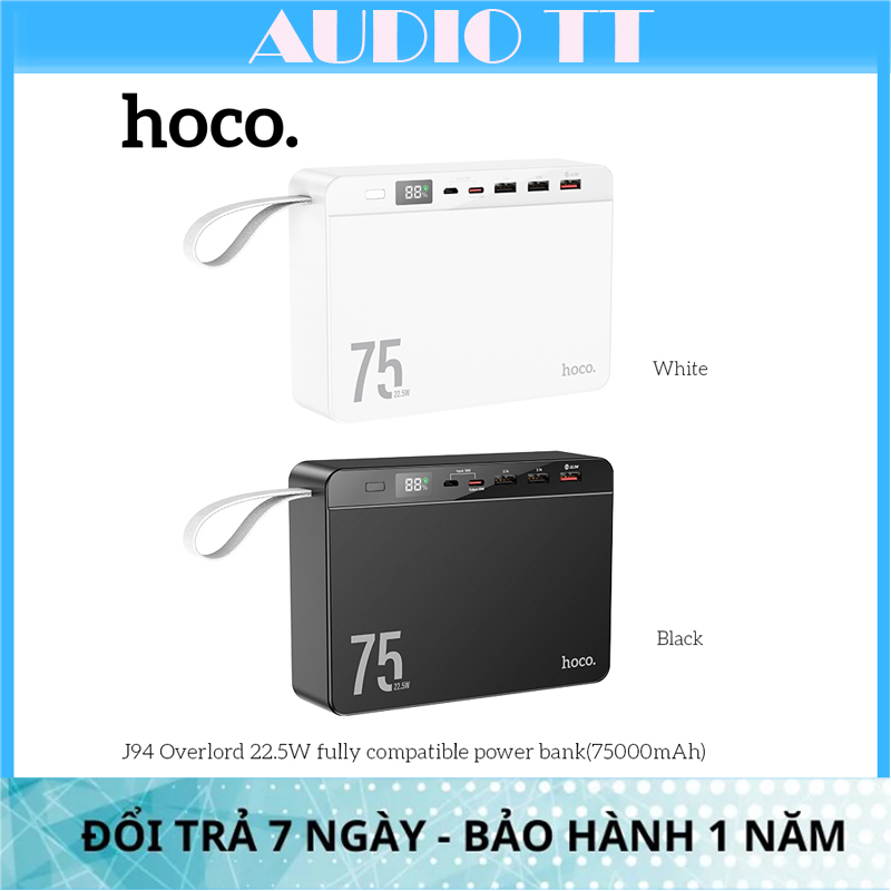 Pin dự phòng hoco j94 75000mah pd20w+qc3.0.bảo hành uy tín tại shop tt