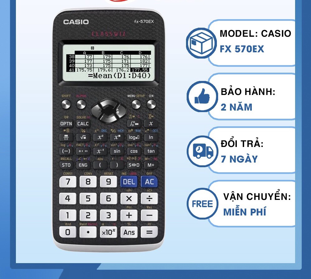 Máy tính Casio FX-570EX- Máy Tính Học Sinh Casio FX 570es Plus - Máy tính học sinh , sinh viên giá rẻ - MÁY TÍNH CASIO FX 570 ES PLUS 100%