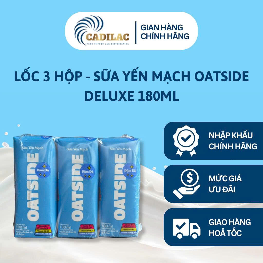 LỐC 3 HỘP - Sữa yến mạch DELUXE OATSIDE 180ML