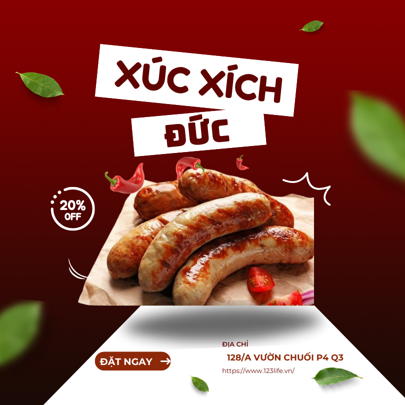 123LIFEVN Xúc Xích  Đức xông khói 500g